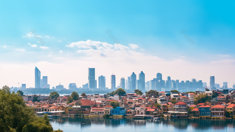 蓝天白云厦门鼓浪屿眺望城市景,高清,摄影图,摄影图片,图片大全,摄影图免费下载